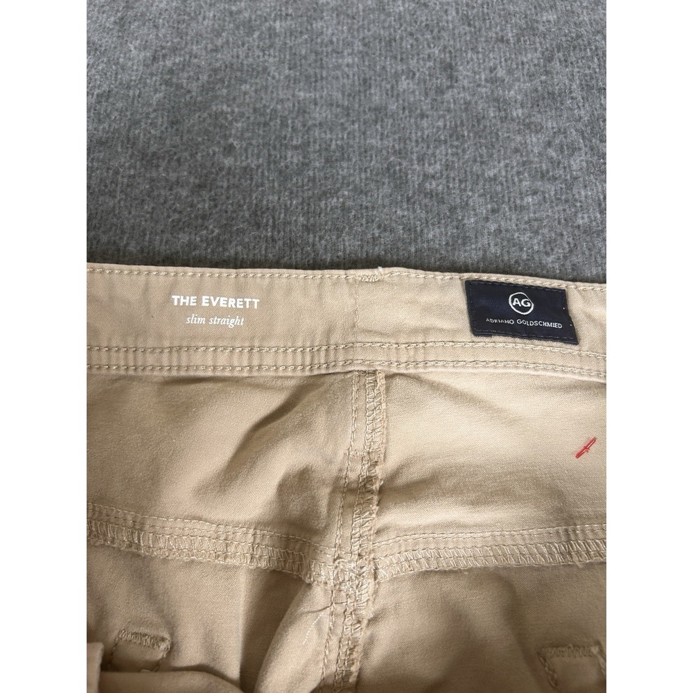 AG Adriano Goldschmied Everett Jeans Mens 40x32 Beige Slim Straight Stretch - Picture 3 of 6